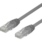 Deltaco Cat6 U/UTP RJ45 0.5m -verkkokaapeli, harmaa