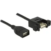DeLOCK – Cable USB 2.0 Type-A fe to USB 2.0 Type-A fe panel-mount, 1 m (85460)