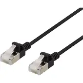 Deltaco – U/FTP Cat6a laitekaapeli, ohut, läpimitta 3,8mm, 1m, musta (UFTP-1027)