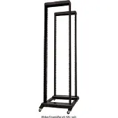 Deltaco 19" lattiateline, pyörät, 37U, 600x800mm, osina, musta