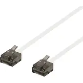 Deltaco – U/UTP Cat6a laitekaapeli, litteä, 1mm paksu, 3m, valkoinen (UUTP-2058)