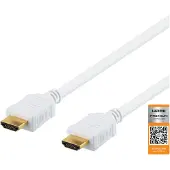 Deltaco valkoinen Premium High-Speed HDMI with Ethernet kaapeli