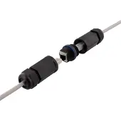 Deltaco Suojattu FTP Cat6 RJ-45 Coupler -jatkoliitin, vesitiivis IP67, musta