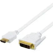 Deltaco – HDMI - DVI-kaapeli, 7m, Full HD, valkoinen (HDMI-116AD)