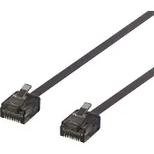 Deltaco – U/UTP Cat6a laitekaapeli, litteä, 1mm paksu, 5m, musta (UUTP-2067)