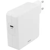 Deltaco USBC-AC117 87 W -virtalähde, USB-C PD, valkoinen
