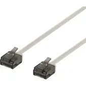 Deltaco – U/UTP Cat6a laitekaapeli, litteä, 1mm paksu, 5m, harmaa (UUTP-2060)