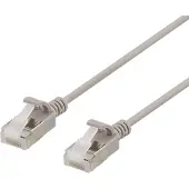 Deltaco – U/FTP Cat6a laitekaapeli, ohut, läpimitta 3,8mm, 0,5m, harmaa (UFTP-1010)