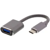Deltaco USB-C 3.1 To USB-A adapter OTG 10 cm