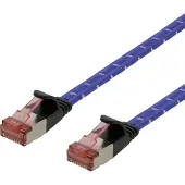 Deltaco – Laitekaapeli, U/FTP, Cat6a, 1m, monilank., litteä, sininen (UFTP-2301)