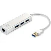 LevelOne USB-0503, Langallinen, USB, Ethernet, 1000 Mbit/s, Hopea, Valkoinen