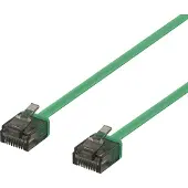 Deltaco – U/UTP Cat6a laitekaapeli, litteä, 1mm paksu, 2m, vihreä (UUTP-2042)