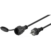 Goobay Strömkabel utomhus, 25 m, svart