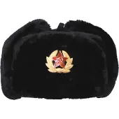 MFH - Max Fuchs MFH Fur Hat with Emblem (Color: Black, Size: XL (61-62))