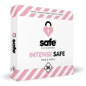 Safe Intense stimuloivat lateksikondomit juovilla ja nystyröillä 36 kpl 36 pcs