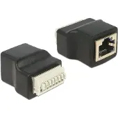 DeLOCK RJ45 – riviliitin, painikkeilla -sovitin, musta