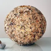 Holländer Pöytävalaisin MUSCHELBALL, Kerma/meripihka, Olohuone/ruokailutila, Synteettinen materiaali, Moderni
