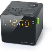 Muse M-187 CR - PLL FM viritinvastaanotin - Kaksoisherätys - Suuret Amber-numerot - Musta