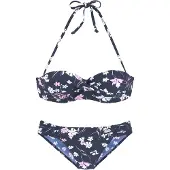 LASCANA Bikini laivastonsininen / vaalea pinkki / valkoinen