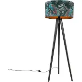 QAZQA Lattiavalaisin kolmijalka musta varjostimella Peacock 50 cm - Tripod Classic