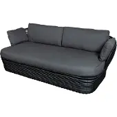 Cane-Line Basket loungesoffa Graphite konstrotting sis. harmaa Airtouch tyynysetit