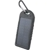 TFO Setty Aurinkokenno Power Bank vara-akku taskulampulla - 5000 mAh - Musta