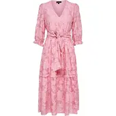 Selected Slfsadie 3/4 Midi Dress B - Pink - 34