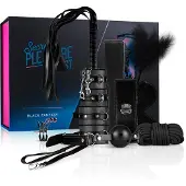 Secret Pleasure Chest - edistynyt BDSM-setti - 14 osaa (musta)
