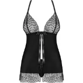 Obsessive Chiccanta Babydoll &amp; Thong Black - L/XL