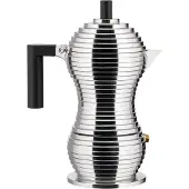 Alessi Pulcina espressopannu, 3 kuppia, alumiini - musta