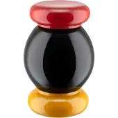 Alessi Sottsass maustemylly, pieni, musta - keltainen - punainen