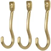 Ferm Living Curvature koukku, 3 kpl, messinki