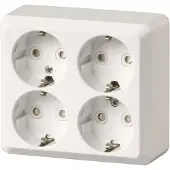 ABB Jussi IP20 4-os maadoitettu pintapistorasia