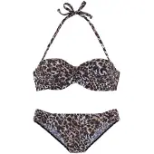 LASCANA Bikini ruskea / musta / luonnonvalkoinen