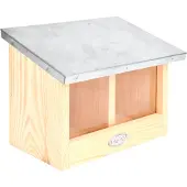 Esschert Design Kaksinkertainen oravansyöttölaite - Pituus 17,6 x leveys 25,3 x korkeus 18,7 cm - Puuta