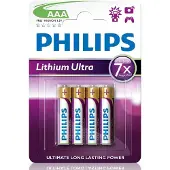 Philips LithiumUltra -paristo LR03 AAA, 4 kpl:n pakkaus