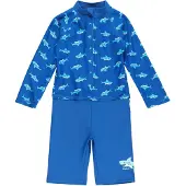 Playshoes UV-suoja 'Hai' sininen / turkoosi / musta / valkoinen