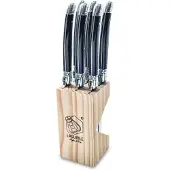 Laguiole -Grillknive Sæt Med 6 - Black - L11CM