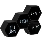 Karlsson KA5805BK herätyskello Six In The Mix Rubberized Black