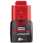 Milwaukee M12 B2 - Akku - Li-Ion - 2 Ah - polttoaineisiin M12, M12 CH-0, M12 FDD-402X, M12 FPD-402X, M12 FDD-402X
