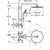 GROHE Euphoria System 310, Suihkujärjestelmä termostaattisekoittimella seinäasennukseen, Warm Sunset