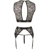 Cotelli Collection Ultraseksikäs BDSM alusasusetti käsikahleilla Musta XL