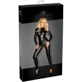 Noir - kiiltävä pitkähihaiset catsuit - musta