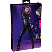 Cottelli - kiiltävä pitkähihainen catsuit - musta - S