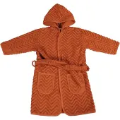 Filibabba Bathrobe - Zigzag Rust 1-2 Years - Brown - 80-92