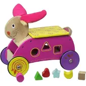 Primi Passi - Wooden Shape and Walker Rabbit Pink