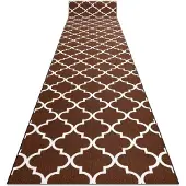 Rugsx Alfombra de pasillo con refuerzo de goma Enrejado Trébol marroquí marrón Trellis 100 cm 30351 100x270 cm