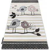Rugsx Alfombra PETIT BIRDS Pajaritos crema 120x170 cm