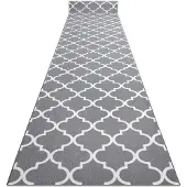 Rugsx Alfombra de pasillo con refuerzo de goma 100 cm Enrejado Trébol marroquí gris Trellis 30352 100x360 cm