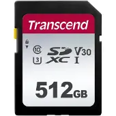 Transcend 512 GB SDXC CARD, U3, V30 - SDC300S (TS512GSDC300S)